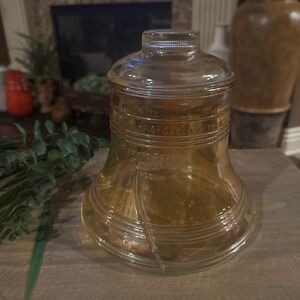 Vintage Liberty Bell Bicentennial Glass Cookie Jar Carnival Glass 8" Tall